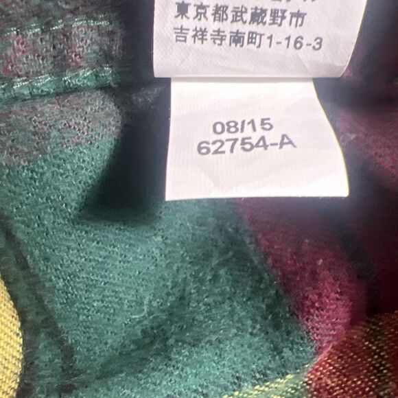 LL Bean Shirt Men's Red Green Scotch Plaid Flannel Traditional Fit Button Up Med - Picture 7 of 10